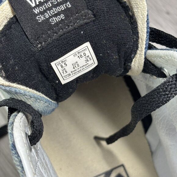 Vans Sk8 Hi Denim Shoes Sneakers Blue White Size Men 8.5 Women 10 High Top Skate - Picture 8 of 12